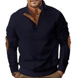 Men's Casual Color Block Jacquard Stand Collar Sweatshirt 64505085Y