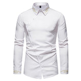 Men's Cutout Asymmetrical Long Sleeve Shirt 75956216X