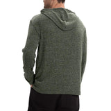 Men's Casual Solid Color Button Hooded Long Sleeve T-Shirt 12057297Y