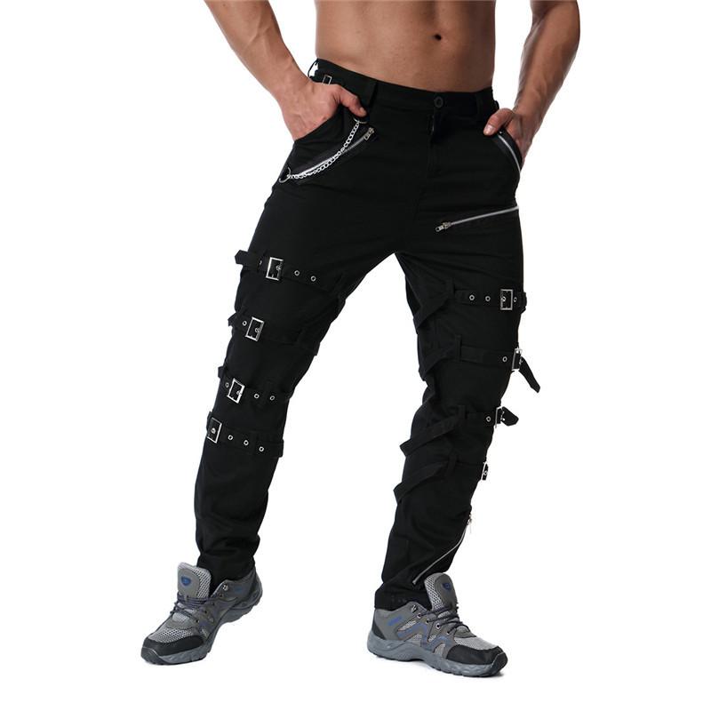 Men's Metal Embellished Punk Pants 22268793U