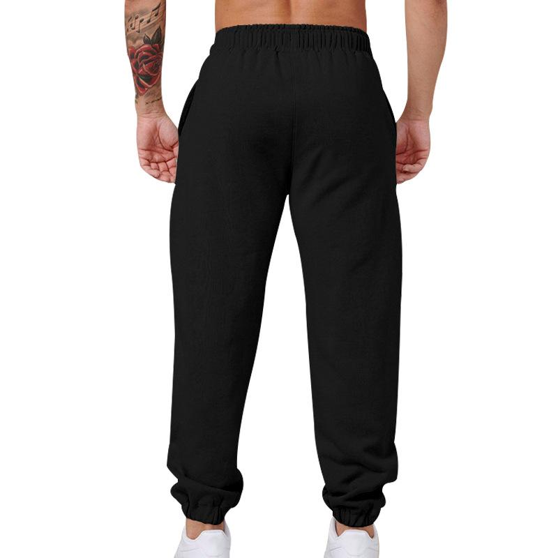 Men's Solid Loose Elastic Waist Casual Sports Pants 88526961Z
