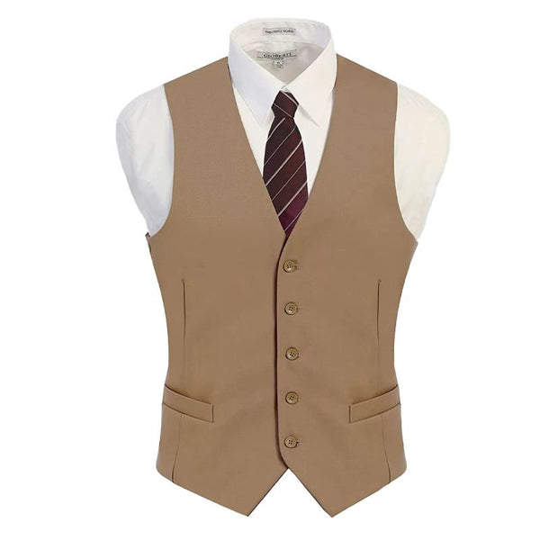 Men's Vintage Solid Collarless Suit Vest 29331158Y