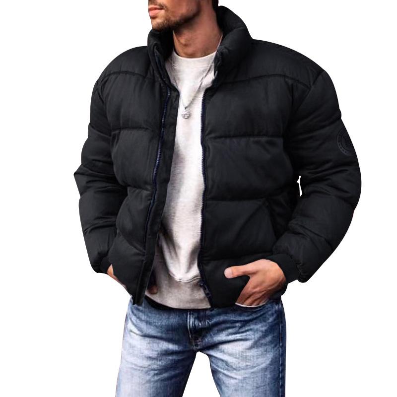 Men's Fashion Stand Collar Solid Short Padded Coat 48306436Z