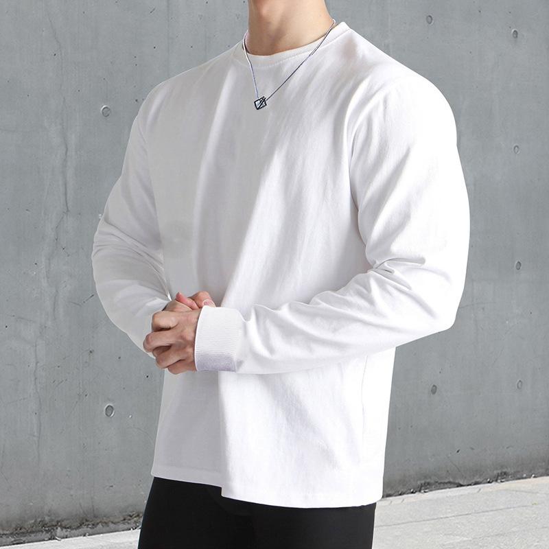 Men's Retro Casual Solid Color Round Neck Sweater Long Sleeve T-shirt 98709800TO