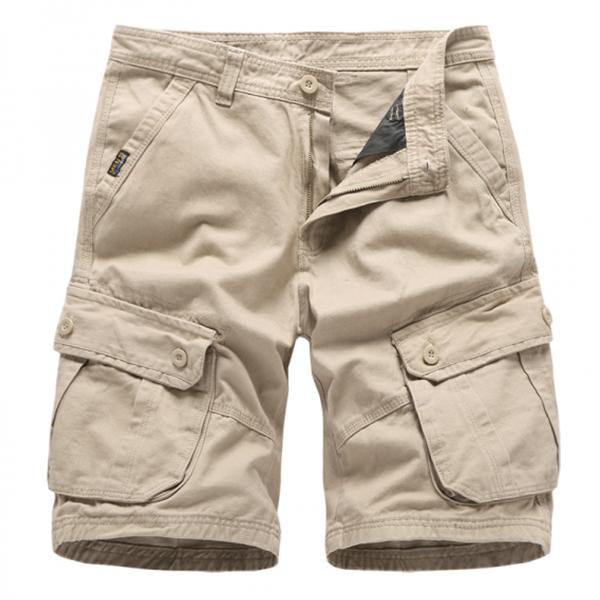 Short cargo multi-poches en coton pour homme, couleur unie, été 51006066M