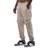 Men's Casual Multi-Pocket Elastic Waist Loose Sports Pants 35195856M