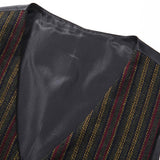 Men's Vintage V-Neck Single-Breasted Suit Vest (Shirt and Tie Excluded) 92325092M