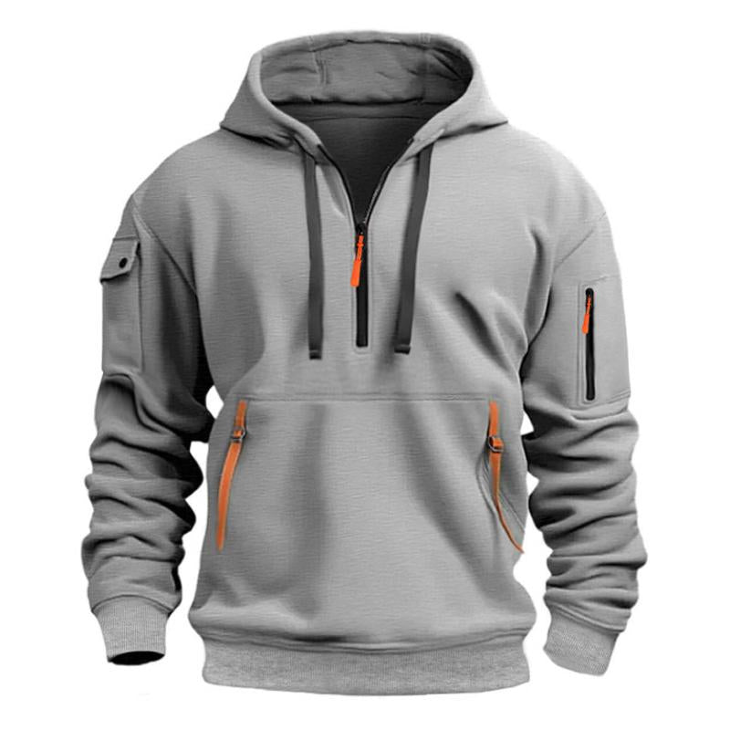 Sudadera con capucha deportiva informal con múltiples cremalleras para hombre 43356680X