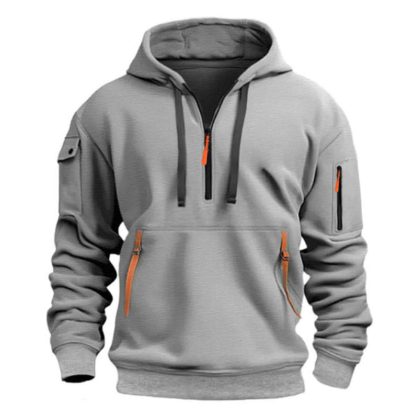 Men's Casual Sports Multi-Zip Embroidered Hoodie 43356680X