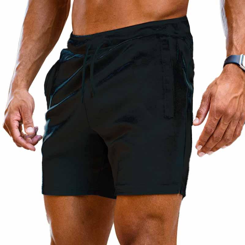 Men's Casual Solid Color Sports Straight Cotton Shorts 36794157M