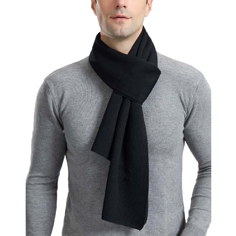 Écharpe en tricot solide classique pour homme 78693130K