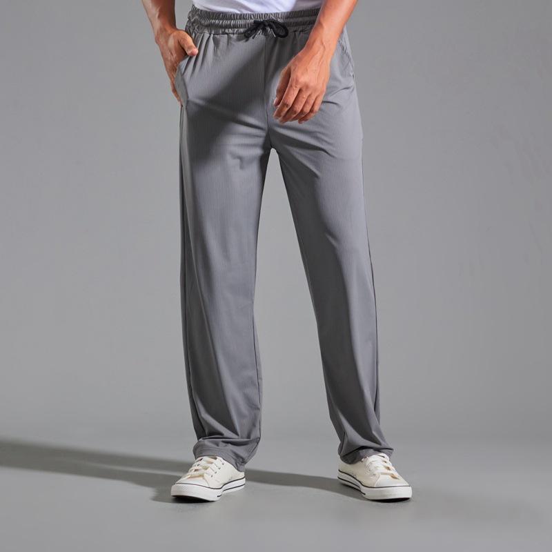 Men's Solid Loose High Elastic Casual Sports Pants 90071475Z