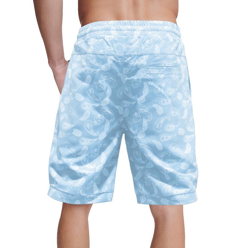 Men's Loose Beach Cashew Flower Print Drawstring Shorts 82350056Y