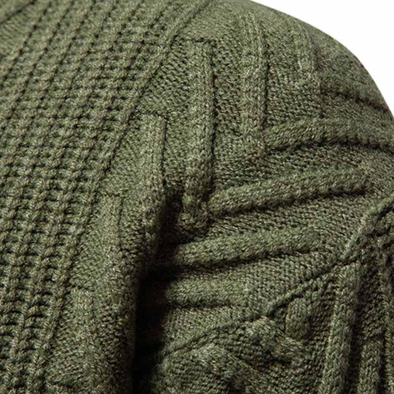 Men's Pullover Half Turtleneck Knitted Solid Color Sweater 82439282X