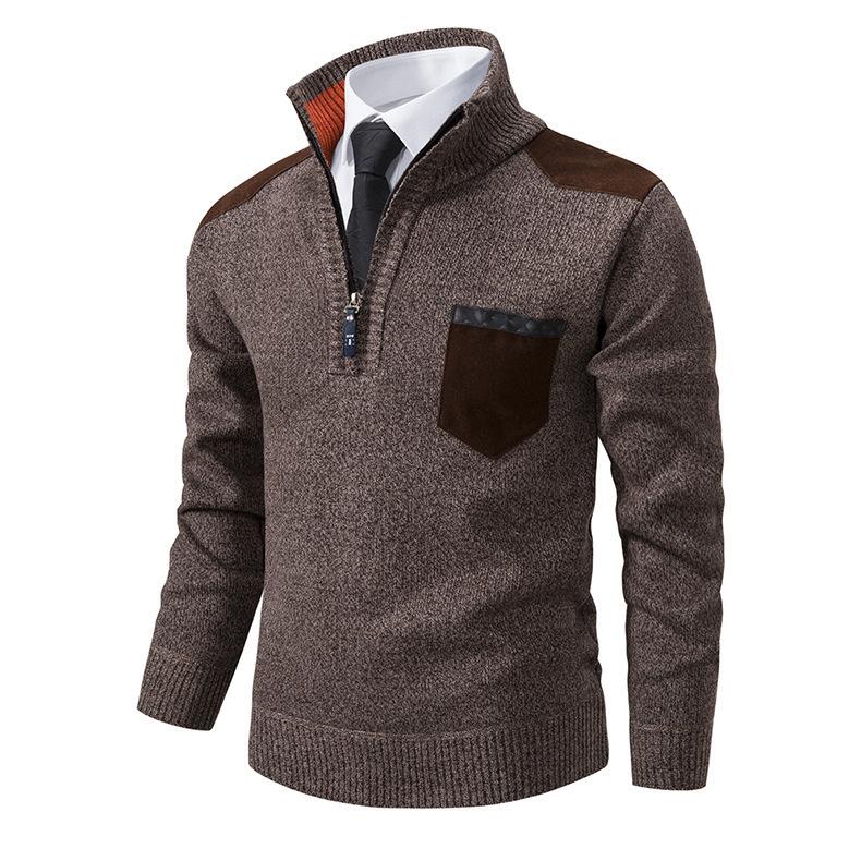 Men's Stand Collar Pullover Warm Sweater 04373875F