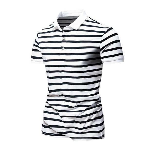 Men's Loose Striped Short Sleeve POLO Shirt 68503551X