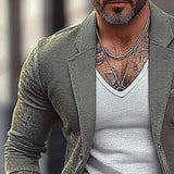 Men's Solid Color Single Breasted Blazer 28037602X