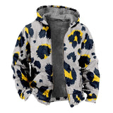 Men's Leopard Print Hooded Zip-Up Jacket 90192842X