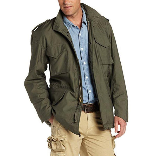 Men's Army Green Autumn and Winter Windbreaker Jacket 98812325U