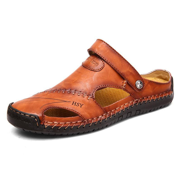 Men's Casual Outdoor Top Layer Cowhide Breathable Sandals 20672113M