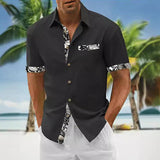 Men's Printed Patchwork Short Sleeve Shirt 06840975Y