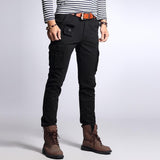 Men's Solid Multi-pocket Cotton Slim Cargo Pants 14848531Z
