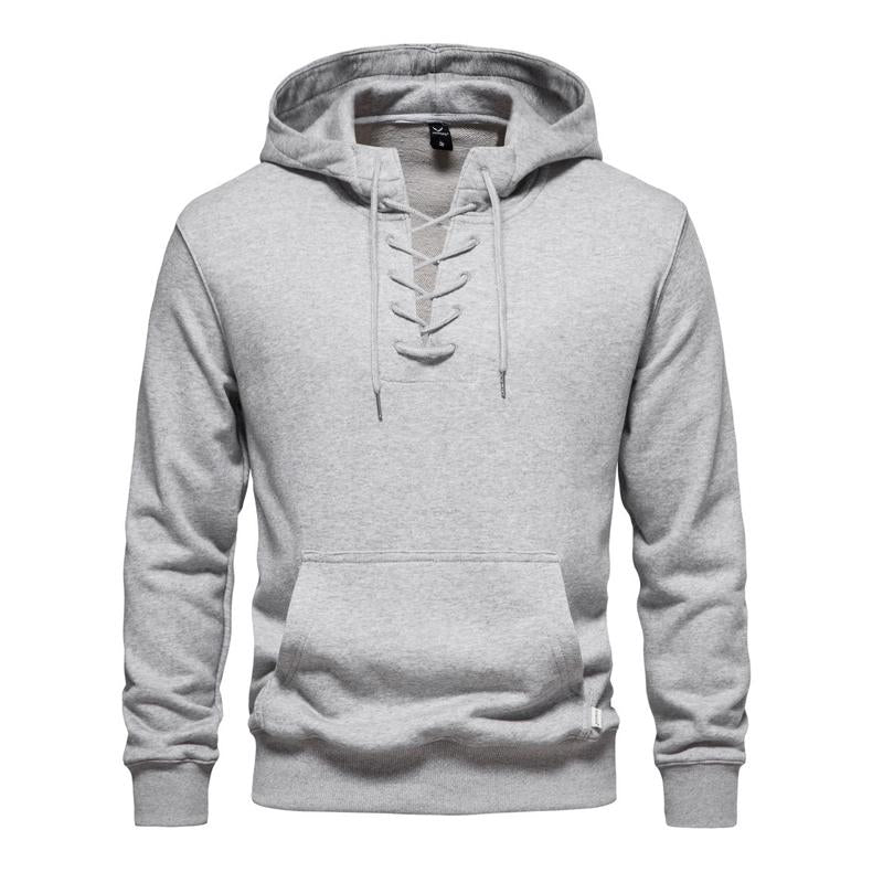 Men's Solid Cotton Loose Fit Hoodie 91105214X