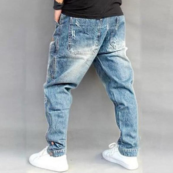 Men's Vintage Loose Multi Pocket Jeans 64484344Y