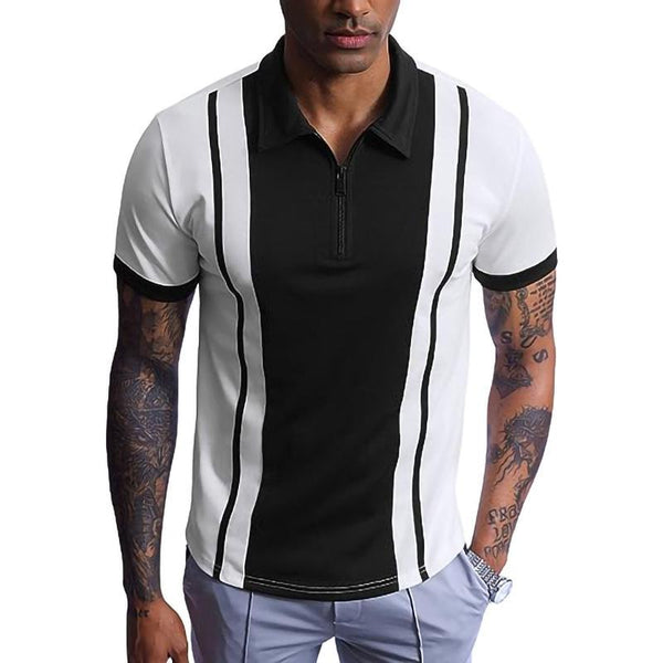 Men's Color Block Short Sleeve Polo Shirt 23634345Y