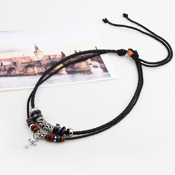 Retro Casual Ethnic Style Cross Necklace 78191363TO