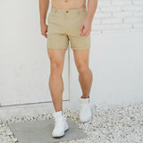 Men's Casual Solid Color Slim Fit Suit Shorts 17368629M