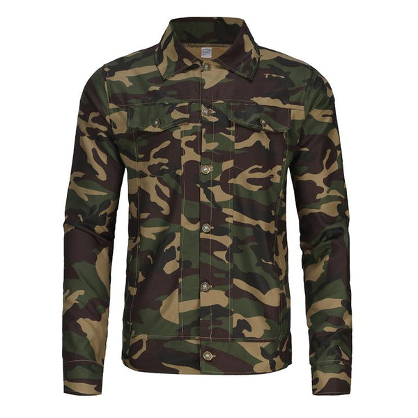 Men's Camouflage Wear-resistant Outdoor Lapel Jacket 25403093X