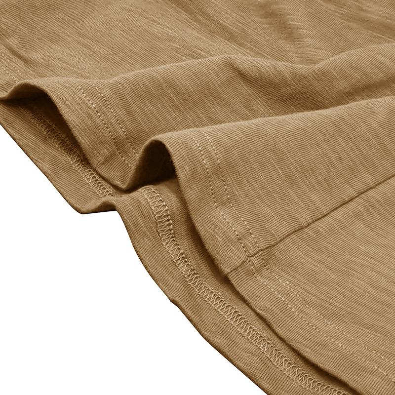 Men's Solid Color Long Sleeve Outdoor Henley Collar Slub Cotton T-Shirt 26528737X