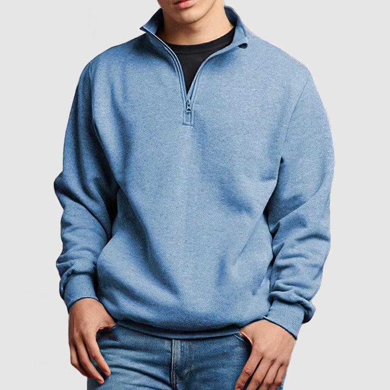 Men's Casual Solid Color Stand Collar Zipper Sweatshirt 81192521Y