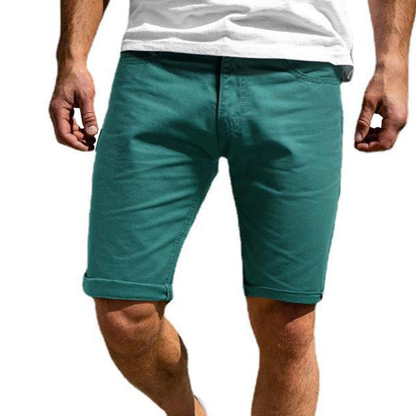 Men's Casual Solid Color Slim Cargo Shorts 84867793M