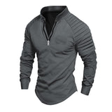 Men's Solid Color Stand Collar Half Zip Sweatshirt 31248842X