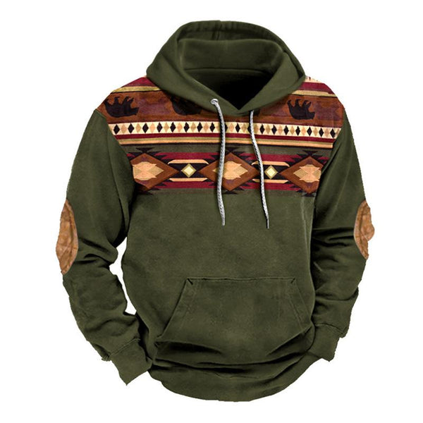 Men's Retro Print Street Hoodie 19511736U