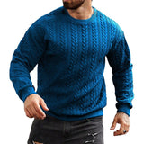 Men's Retro Round Neck Long Sleeve Casual Jacquard Sweatshirt 10307510X