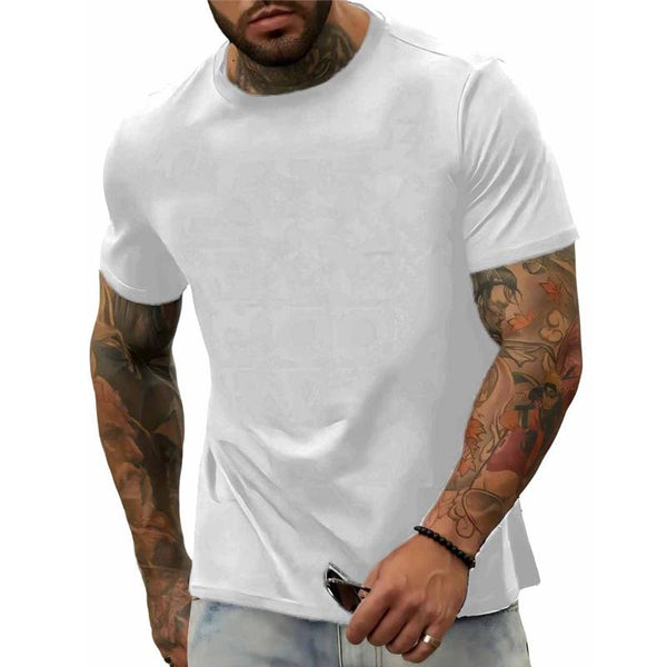 Men's Casual Solid Color All-match Round Neck T-shirt 81212933X