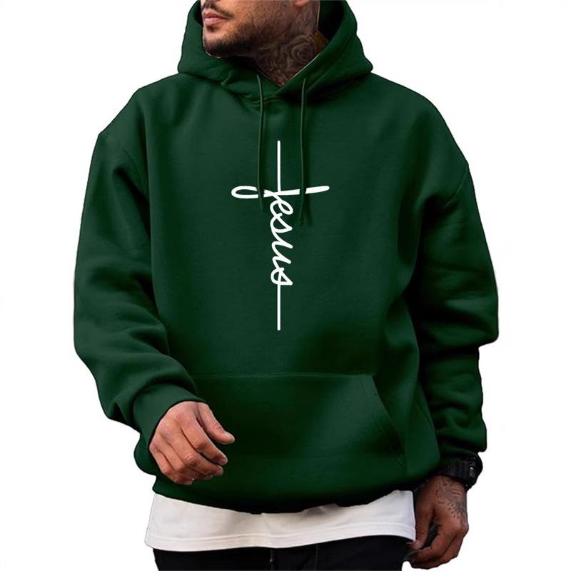 Men's Lettering Printed Casual Hoodie 24336990X