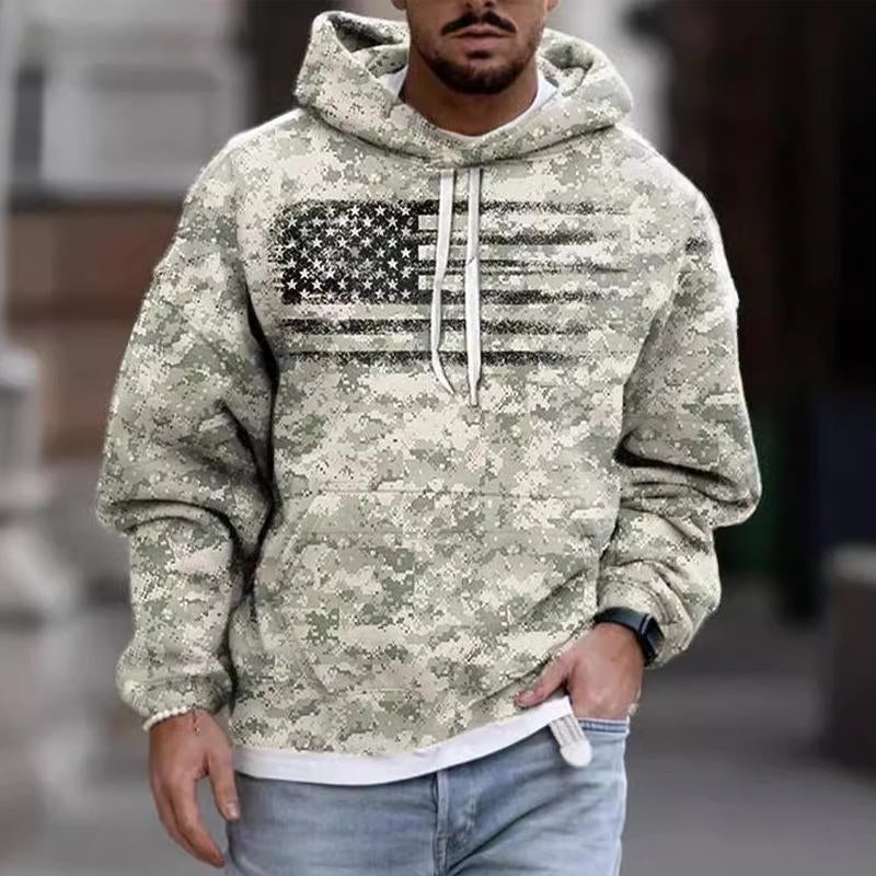 Sudadera con capucha con estampado de camuflaje para exteriores para hombre 62608155X