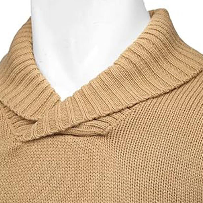 Men's Casual Knitted Lapel Sweater 55175543X