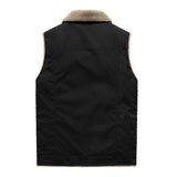 Men's Casual Sherpa Lapel Lapel Single Breasted Slim Vest 88395228M