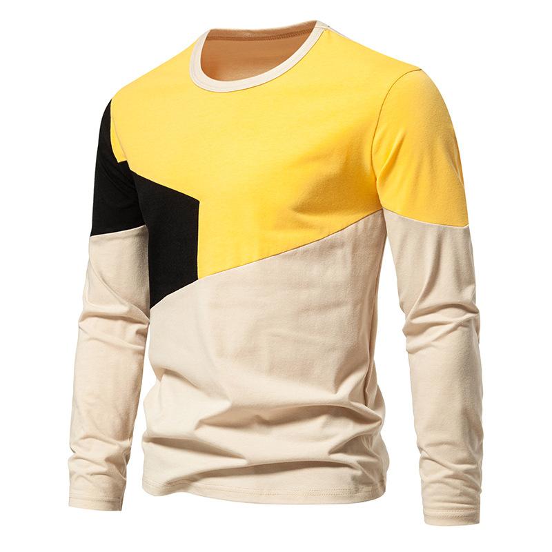 Men's Colorblock Round Neck Long Sleeve T-shirt 10812295Z