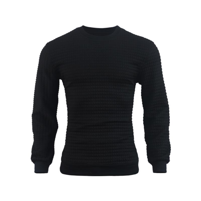 Men's Casual Crew Neck Waffle Sweater　24109627F