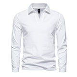 Men's V Neck Lapel Long Sleeve T-Shirt 44630040U