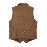 Men's Vintage Tweed Single Breasted Lapel Vest 73903470X