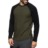 Men's Round Neck Long Sleeve Casual Color Block Pullover T-shirt 89657764X