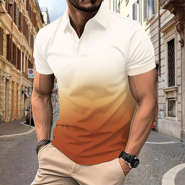 Men's Casual Gradient Short Sleeve POLO Shirt 60517420X