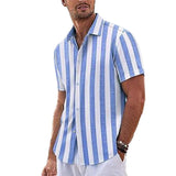 Men's Fashion Striped Short Sleeve Shirt 13303019X